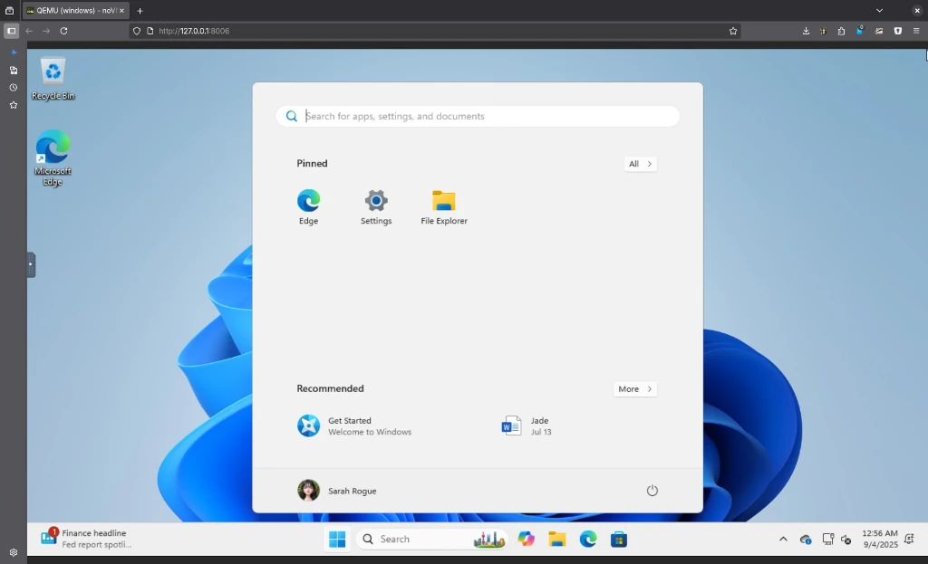 Windows 11 start menu